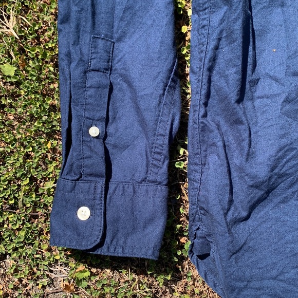 Men’s Gap Slim Fit Navy Flax Button Down - Picture 5 of 9